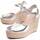 Schuhe Damen Leinen-Pantoletten mit gefloch Leindia 88494 Silbern