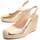 Schuhe Damen Leinen-Pantoletten mit gefloch Leindia 88495 Gold
