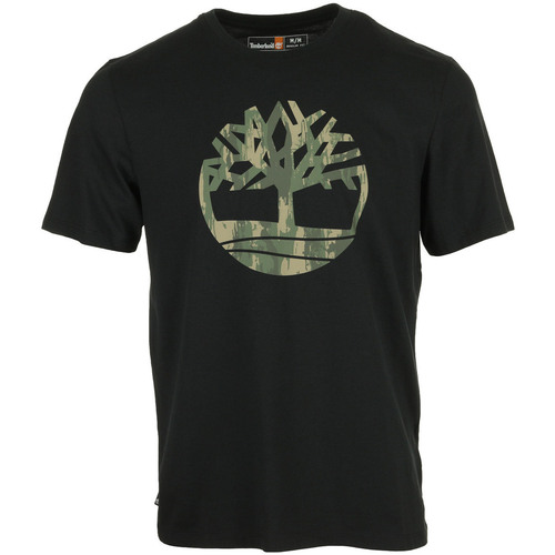 Kleidung Herren T-Shirts Timberland Camo Tree Logo Short Sleeve Schwarz