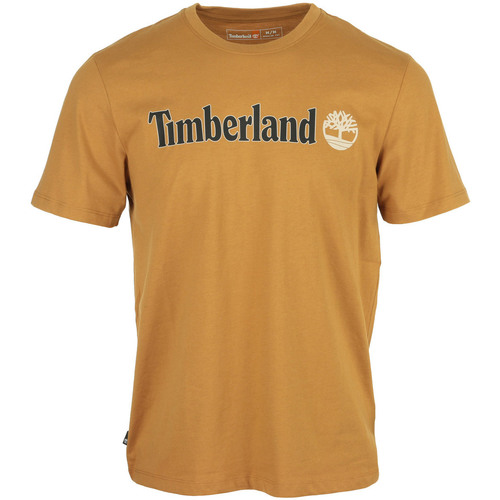 Kleidung Herren T-Shirts Timberland Linear Logo Short Sleeve Braun