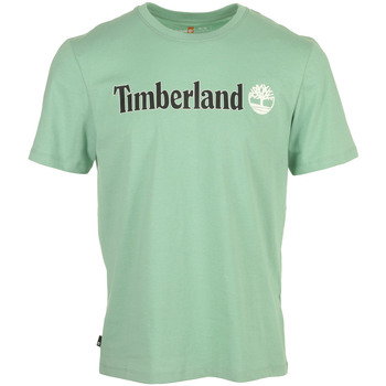 Timberland Linear Logo Short Sleeve Grün