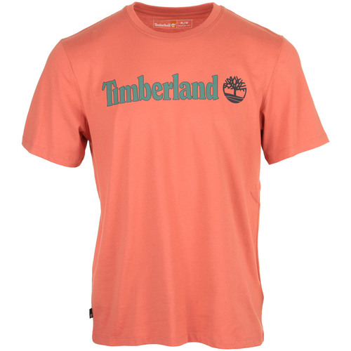 Kleidung Herren T-Shirts Timberland Linear Logo Short Sleeve Orange