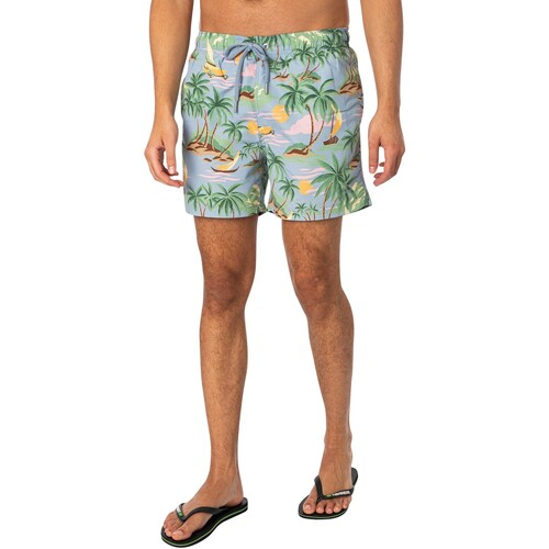Kleidung Herren Badeanzug /Badeshorts Gant Badeshorts mit Hawaii-Print Blau