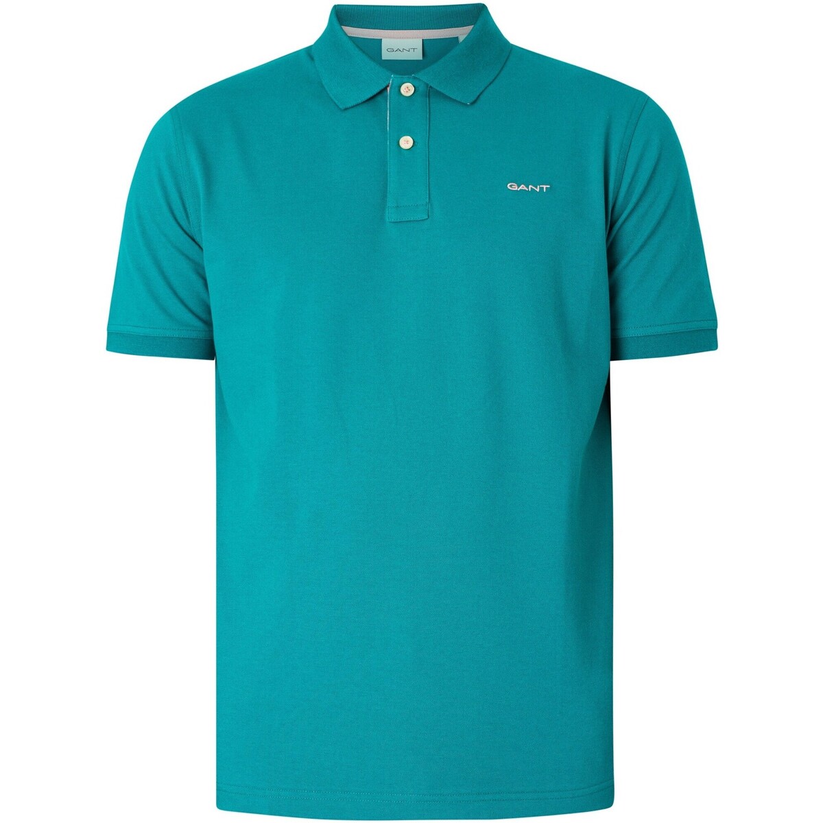 Kleidung Herren Polohemden Gant Regular-Kontrast-Piqué-Rugger-Poloshirt Grün