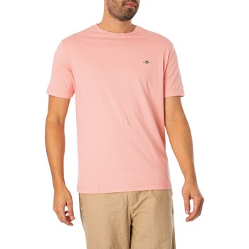 Gant Normales Schild-T-Shirt Rosa