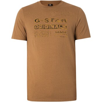 Kleidung Herren T-Shirts G-Star Raw Slim-T-Shirt im Used-Look von Originals Braun