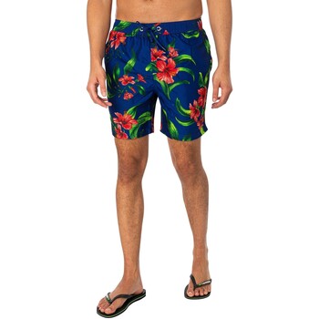 Kleidung Herren Badeanzug /Badeshorts Superdry Badeshorts mit Hawaii-Print 17 Blau