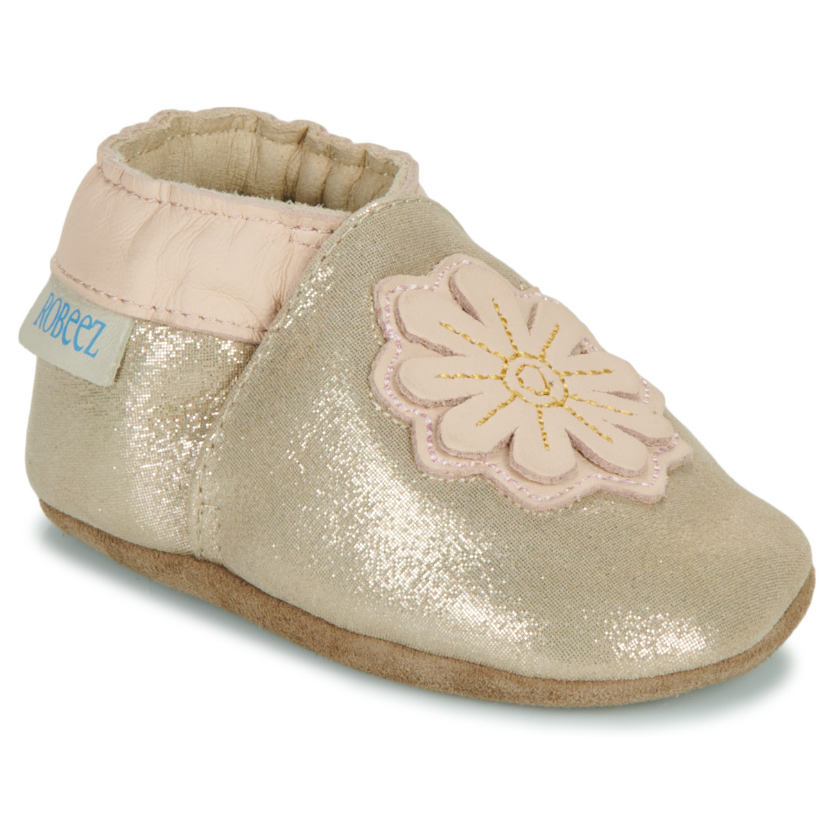 Schuhe Mädchen Hausschuhe Robeez JUST A FLOWER Gold