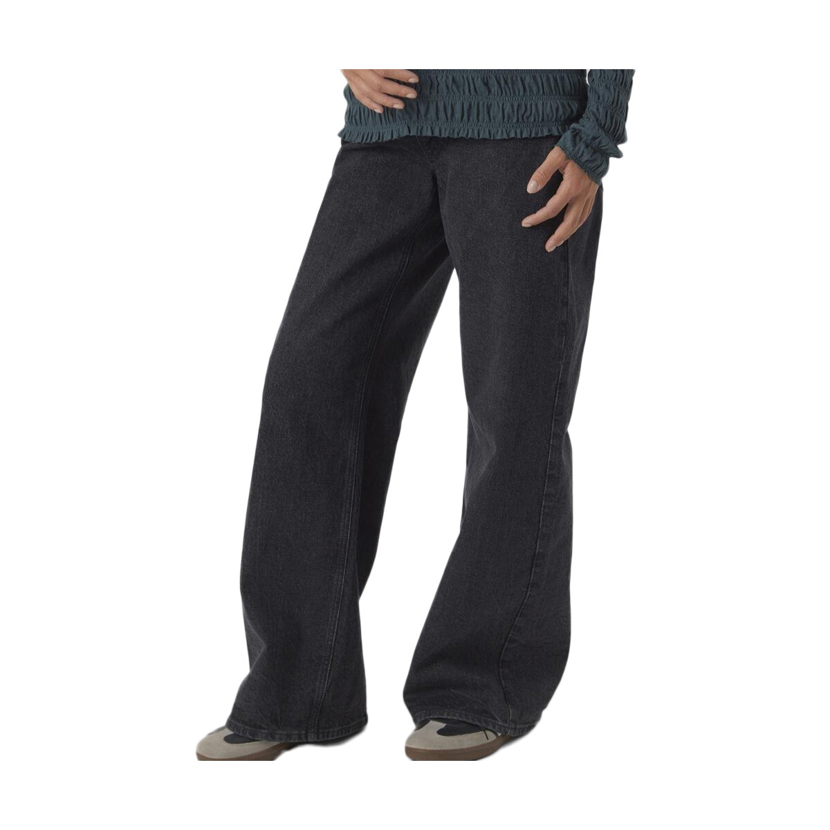 Kleidung Damen Straight Leg Jeans Mamalicious 20018901 Grau