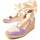 Schuhe Damen Leinen-Pantoletten mit gefloch Leindia 89991 Violett