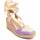 Schuhe Damen Leinen-Pantoletten mit gefloch Leindia 89991 Violett