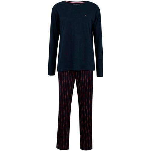 Kleidung Herren Pyjamas/ Nachthemden Tommy Hilfiger CN LS PANT JERSEY UM0UM01961 Blau