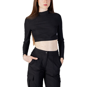 Kleidung Damen Tops / Blusen Calvin Klein Jeans TECHNICAL KNIT MOCK J20J221312 Schwarz