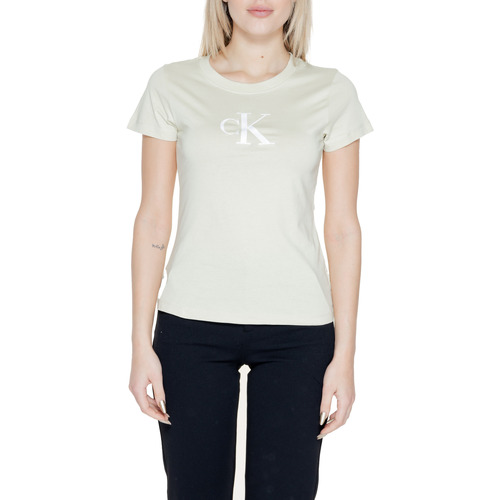Kleidung Damen T-Shirts Calvin Klein Jeans SATIN J20J222343 Grün