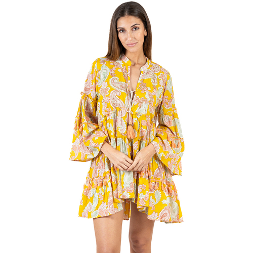 Kleidung Damen Kurze Kleider Isla Bonita By Sigris Kurzes Kleid Gelb