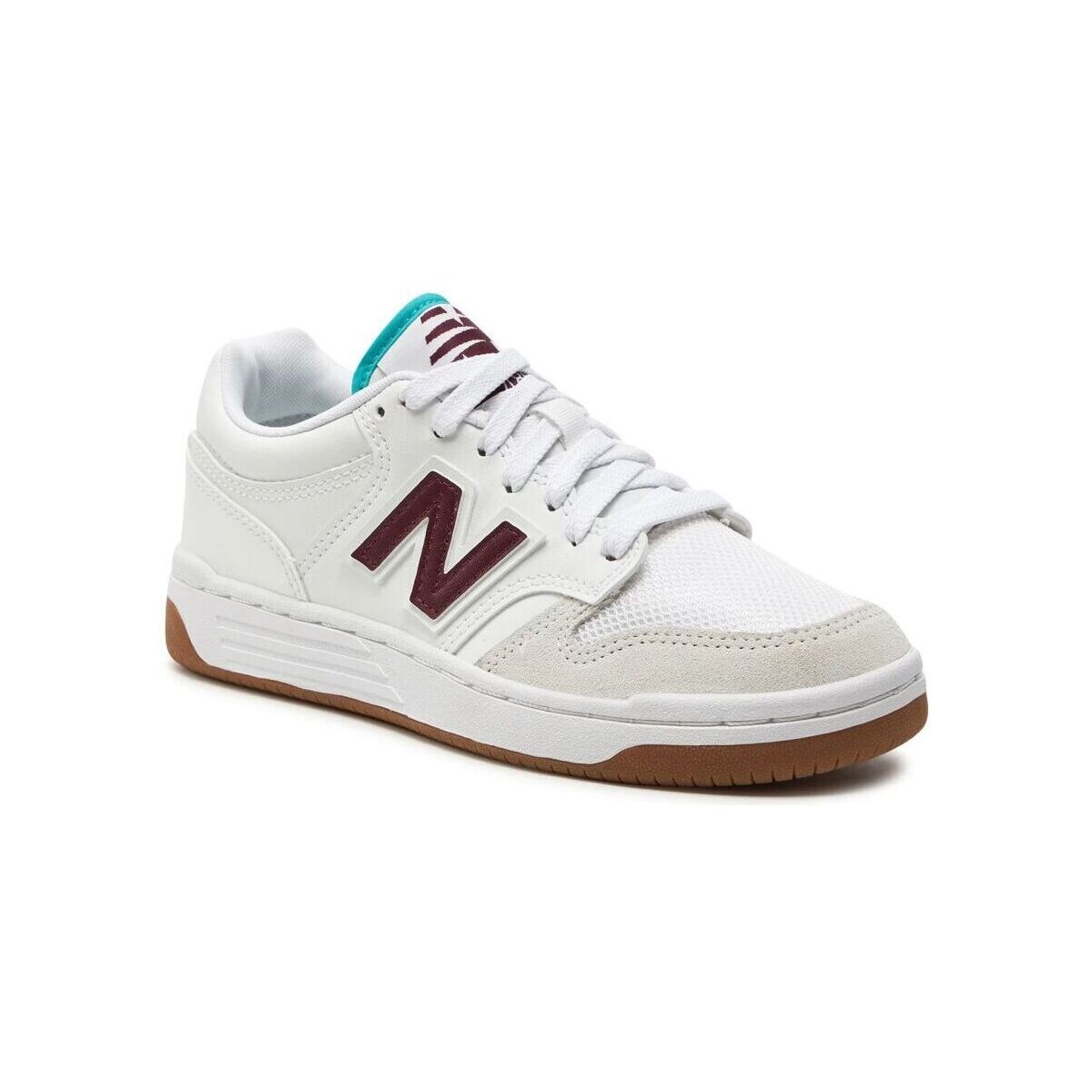 Schuhe Sneaker New Balance GSB480FT-WHITE/BORDEAUX Weiss