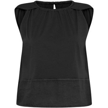 Kleidung Damen T-Shirts & Poloshirts Deha Combinde Linen Top Schwarz