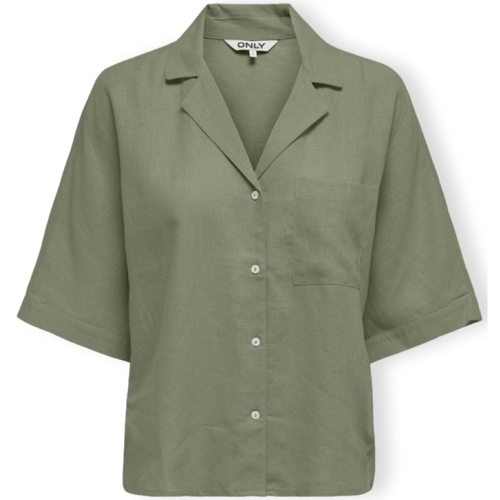 Kleidung Damen Tops / Blusen Only Noos Tokyo Life Shirt S/S - Oil Green Grün