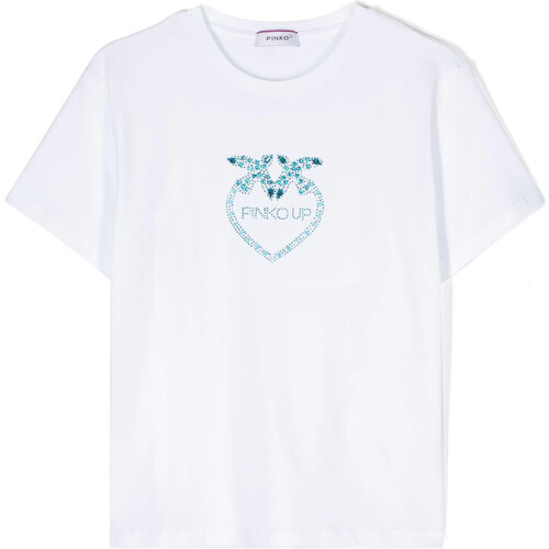 Kleidung Damen T-Shirts & Poloshirts Pinko PINKO UP T-SHIRT CON LOGO IN STRASS Art. S4PIJGTH056 