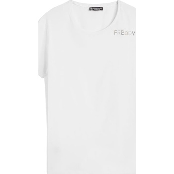 Kleidung Damen T-Shirts & Poloshirts Freddy T-Shirt Manica Corta Weiss