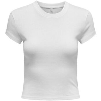 Kleidung Damen T-Shirts & Poloshirts Only 15320229 ELINA-WHITE Weiss