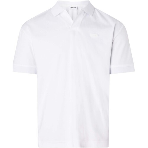 Kleidung Herren T-Shirts & Poloshirts Calvin Klein Jeans Smooth Cotton Open P Weiss
