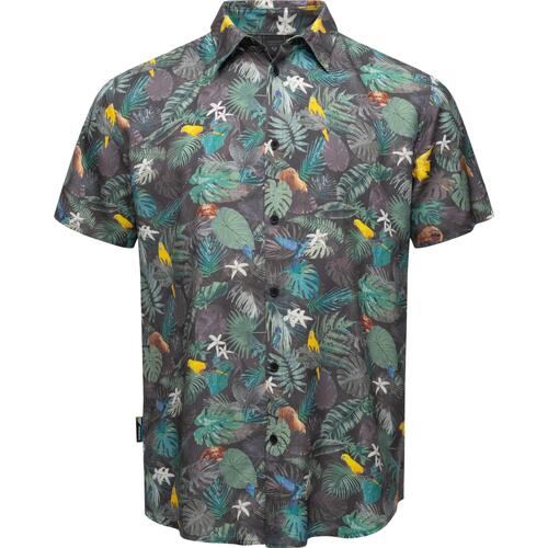 Kleidung Herren Langärmelige Hemden Ragwear Hawaiihemd Omerro Schwarz
