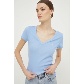 Kleidung Damen T-Shirts & Poloshirts Tommy Jeans DW0DW17385 Blau