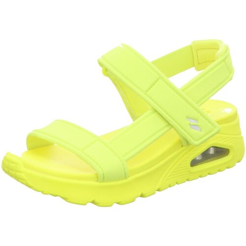 Schuhe Damen Sportliche Sandalen Skechers Sandaletten UNO FUN STAND 119814 NYEL Grün