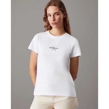 Kleidung Damen T-Shirts & Poloshirts Calvin Klein Jeans J20J223563 Weiss