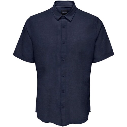 Kleidung Herren Kurzärmelige Hemden Only & Sons  22009885 Blau