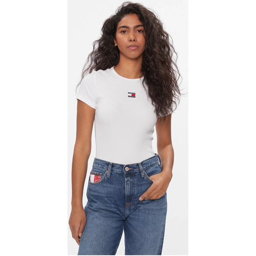 Kleidung Damen T-Shirts & Poloshirts Tommy Jeans DW0DW17881 Weiss