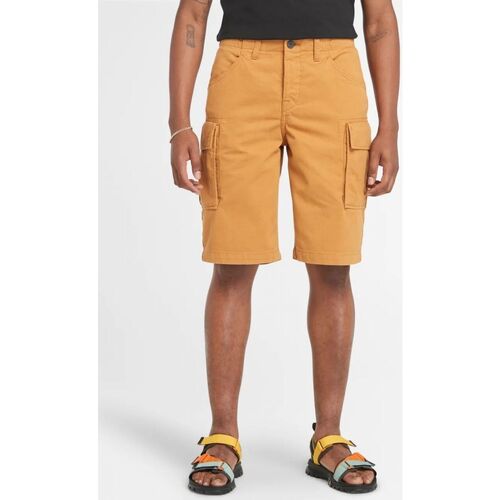 Kleidung Herren Shorts / Bermudas Timberland TB0A5U1B - BROOKLINE TWILL CARGO SHORT-P471 WHEAT BOOT Weiss