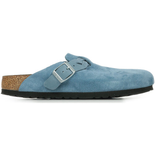 Schuhe Damen Pantoffel Birkenstock Boston Braided Blau