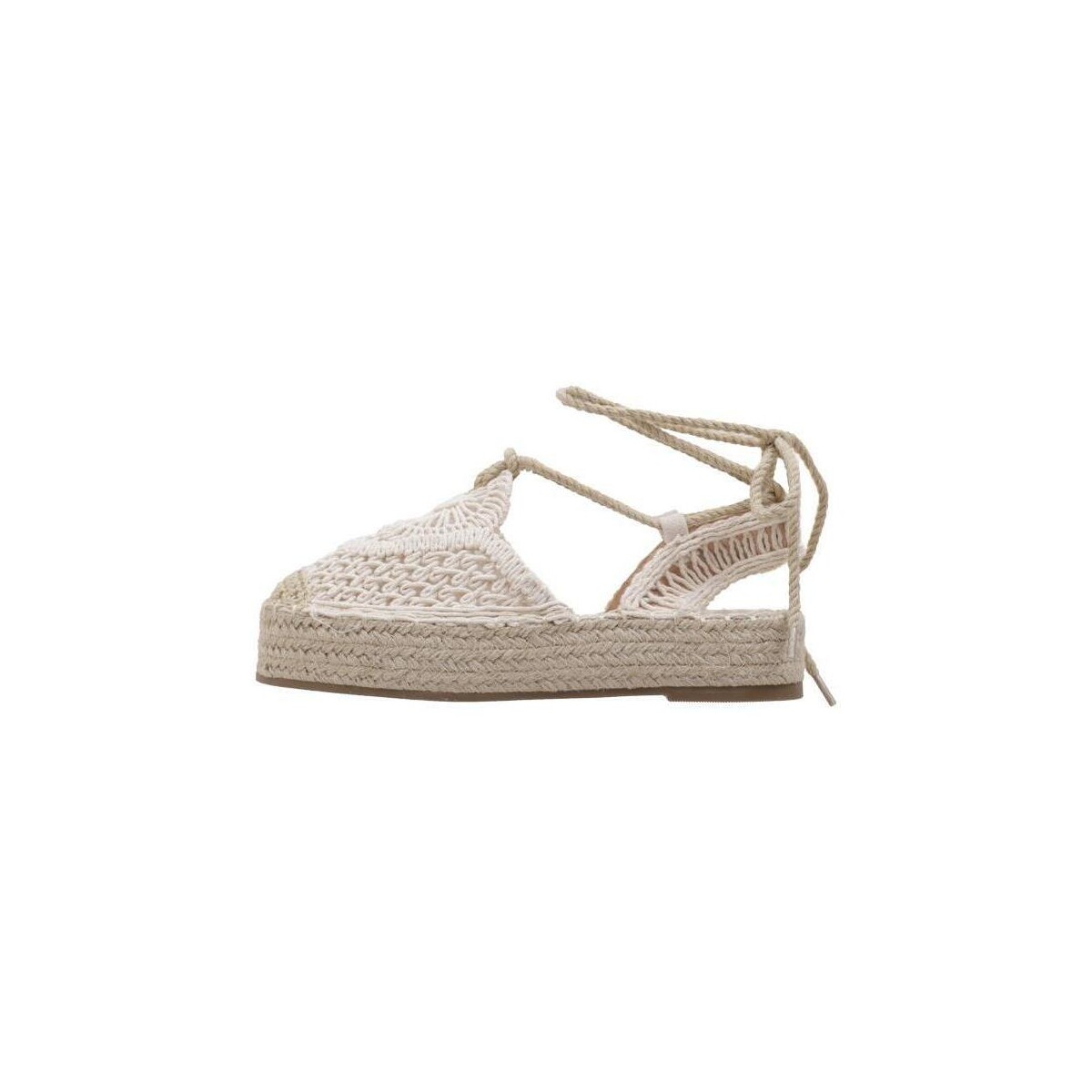 Schuhe Damen Leinen-Pantoletten mit gefloch Limma ELBA Beige
