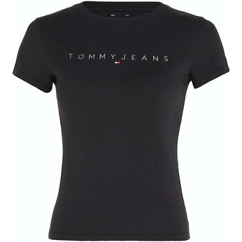 Kleidung Damen T-Shirts & Poloshirts Tommy Jeans Tjw Slim Tonal Linea Schwarz