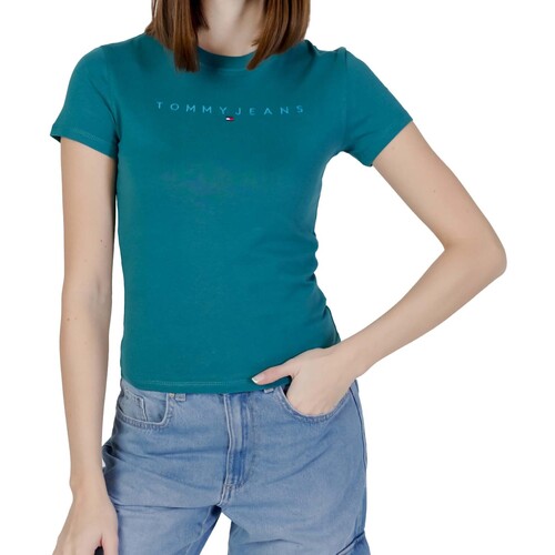 Kleidung Damen T-Shirts Tommy Jeans Tjw Slim Tonal Linea Blau