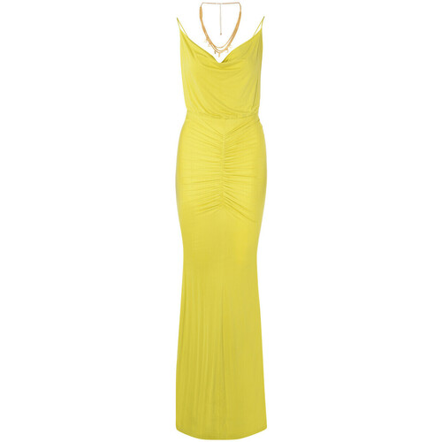 Kleidung Damen Kleider Elisabetta Franchi Roter Teppich Kleid  gelb mit Drapierung Grün