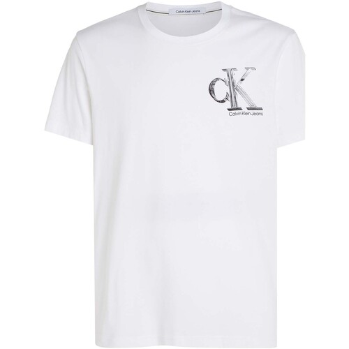 Kleidung Herren T-Shirts & Poloshirts Ck Jeans Meta Monogram Tee Weiss