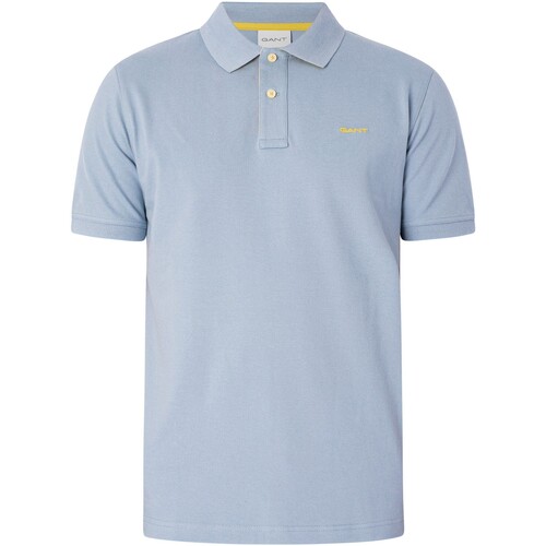 Kleidung Herren Polohemden Gant Regular-Kontrast-Piqué-Rugger-Poloshirt Blau