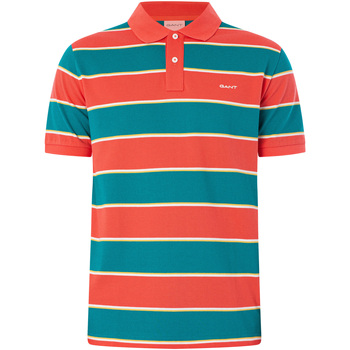Kleidung Herren Polohemden Gant Gestreiftes Piqué-Poloshirt Multicolor