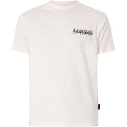 Kleidung Herren T-Shirts Napapijri T-Shirt mit Grafik „Martre Back“ Weiss