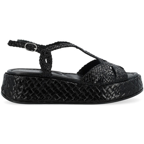 Schuhe Damen Sandalen / Sandaletten Pon´s Quintana Sandale  Maui aus schwarzem gewebtem Leder Other