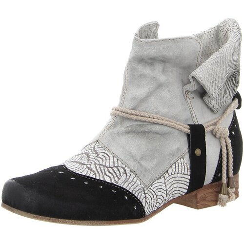 Schuhe Damen Low Boots Charme Stiefeletten FISYER+VORTEX+FISYE(NERO+GAS) Grau