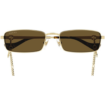 Uhren & Schmuck Damen Sonnenbrillen Gucci GG1600S 002 Sonnenbrille mit Kette Gold