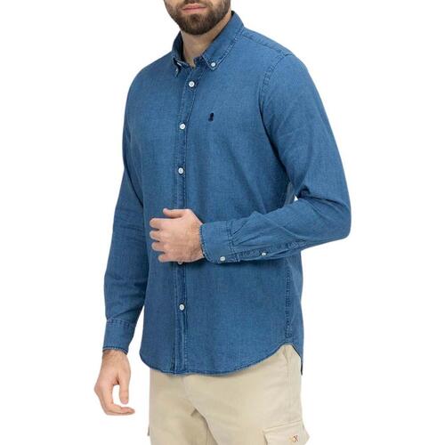 Kleidung Herren Langärmelige Hemden Elpulpo  Blau