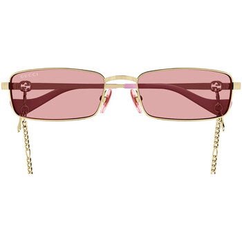 Uhren & Schmuck Damen Sonnenbrillen Gucci GG1600S 004 Sonnenbrille mit Kette Gold