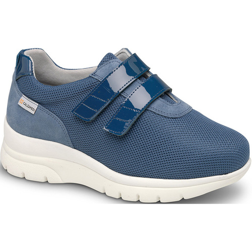 Schuhe Damen Sneaker Low Calzamedi Orthopädische Turnschuhe  0764 Diabetischer Fuß Blau