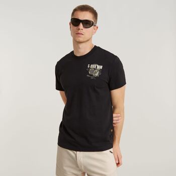Kleidung Herren T-Shirts & Poloshirts G-Star Raw D24687-C372 HEADPHONES-DK BLACK Schwarz