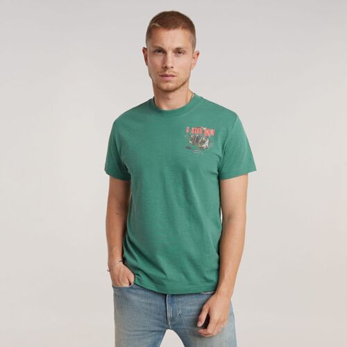 Kleidung Herren T-Shirts & Poloshirts G-Star Raw D24687-C372 HEADPHONES-G282 SPRUCE Grün